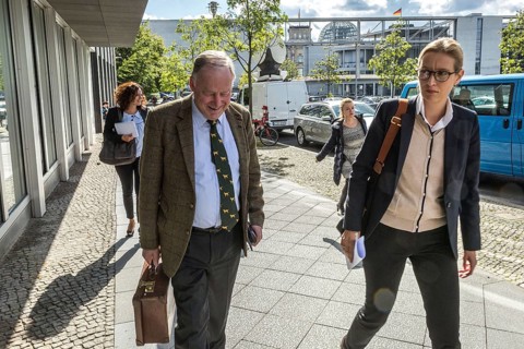 DEU Germany Germany Berlin AFD press conference on immigration and crime with Alice Weidel and