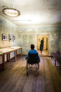 DEU Germany Germany Berlin Disabled tourist in a wheelchair explores Berlin with a city guide. Otto
