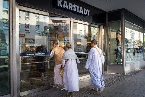 DEU Germany Germany Berlin Asians in the centre of Berlin-Spandau on their way to the Karstadt