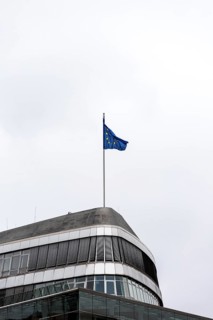 DEU Germany Germany Berlin The European flag flies on the mast of the CDU party headquarters