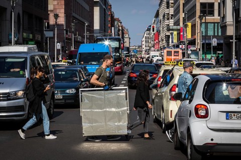 DEU Germany Germany Berlin Pedestrians crossing Friedrichsstrasse