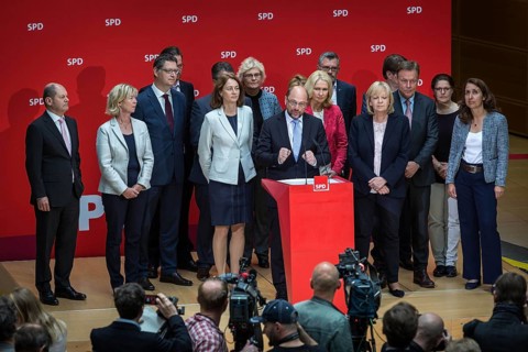 DEU Germany Germany Berlin SPD press conference and photo opportunity after the lost state election