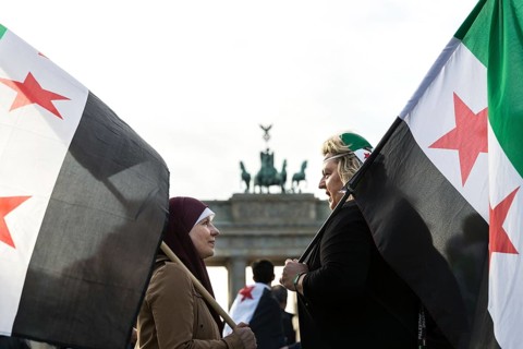 DEU Germany Germany Berlin Demonstration against the ongoing civil war in Syria in front of the