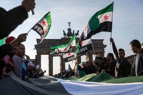 DEU Germany Germany Berlin Demonstration against the ongoing civil war in Syria in front of the