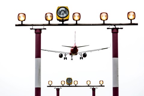 DEU Germany Germany Berlin Landing approach of an Air Berlin aircraft at Tegel Airport. The airline