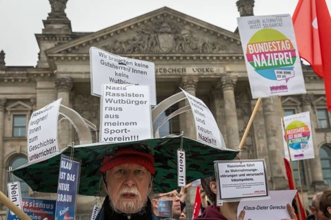 DEU Germany Germany Berlin Demonstration against racism and the AFD in front of the opening of the