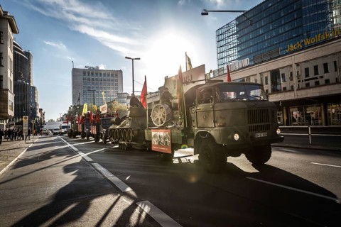 DEU Germany Germany Berlin A parade to commemorate the 100th anniversary of the October Revolution