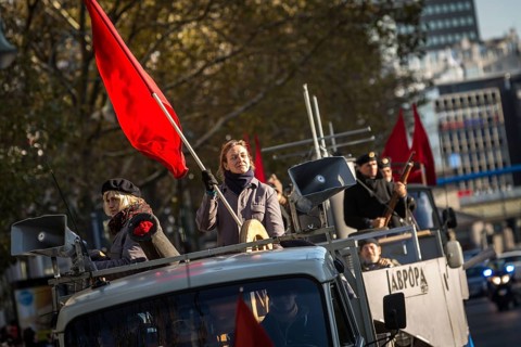 DEU Germany Germany Berlin A parade to commemorate the 100th anniversary of the October Revolution