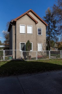 DEU Germany Germany Berlin A house with partially closed shutters in the Biesdorf district of