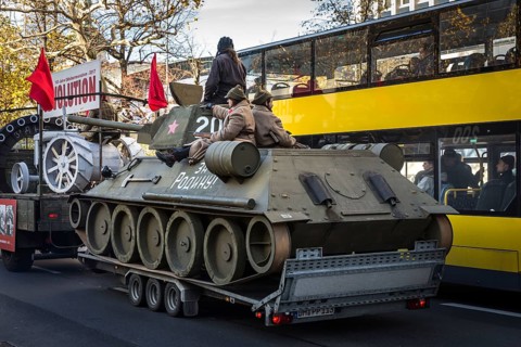 DEU Germany Germany Berlin A parade to commemorate the 100th anniversary of the October Revolution