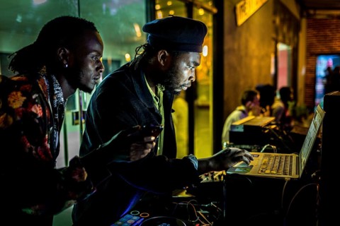 RWA RWANDA RUANDA Kigali A DJ plays in the Panorama Bar Ivy