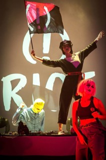 DEU Germany Germany Berlin Performance by the Russian punk band Pussy Riots at the Haus der