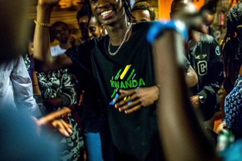 RWA RWANDA RUANDA Kigali Guests at a regular party organised by the Inema Gallery. Artists, locals