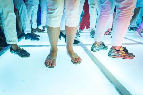 Egypt Hurghada tourist with flip flops on a dance floor
