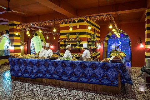 Egypt Hurghada A counter with desserts during an evening promotional event for Egyptian tourism