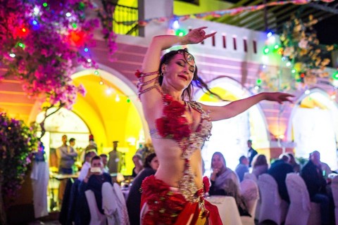 Egypt Hurghada A belly dancer during an evening promotional event for Egyptian tourism