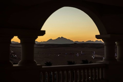 Egypt Hurghada View from the hotel of a desert landscape with mountains