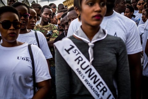 RWA RWANDA RUANDA Kigali A funeral march from parliament to the sports stadium formed part of the
