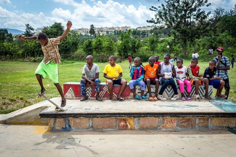 RWA RWANDA RUANDA Kigali skating tournament at the SOS Children's Village Hermann Gmeiner. In