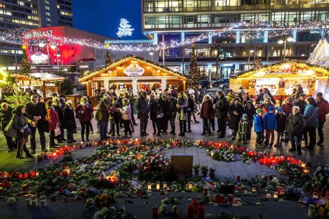 DEU Germany Germany Berlin The newly erected memorial for the victims of a terrorist attack at the