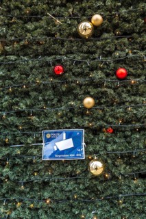 DEU Germany Germany Berlin Police sign about the video surveillance of the Christmas market at
