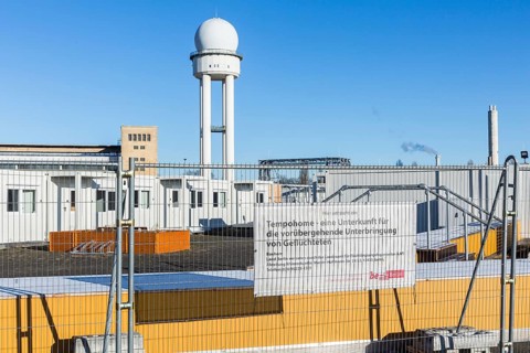 DEU Germany Germany Berlin A newly designed container village for refugees, the 'Tempohome', at the