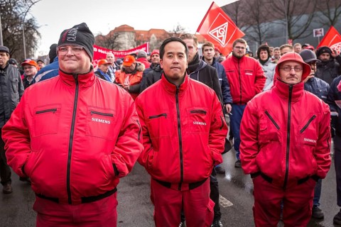DEU Germany Germany Berlin Siemens employees and their suppliers demonstrate in front of the