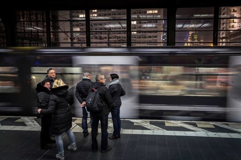 DEU Germany Germany Berlin Scenes in and around the S-Bahn: Arrival of a train at Zoo station