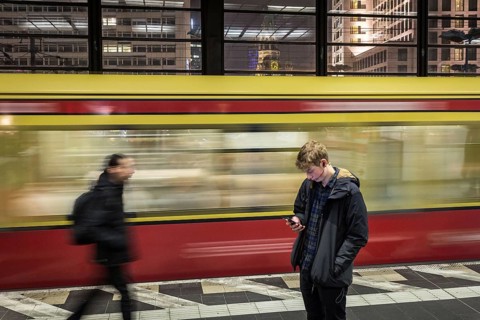 DEU Germany Germany Berlin Scenes in and around the S-Bahn: Arrival of a train at Zoo station