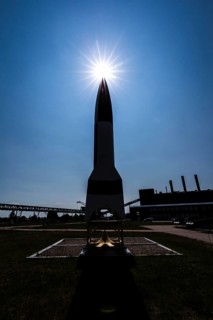 DEU Germany Germany Peenemünde A replica of the V2 rocket on the former production site by the