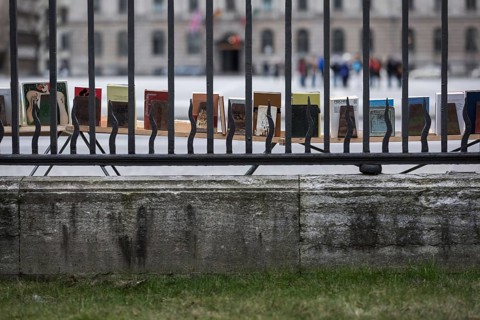 DEU Germany Germany Berlin Impressions from Humboldt University Unter den Linden. Book stalls with