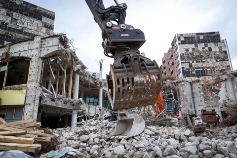 DEU Germany Germany Berlin Demolition of a corner building not far from the Gedächniskirche