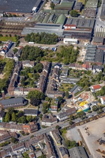 Aerial view, construction site district centre Wilhelmstraße, Viktoriaplatz and Steinstraße, Hamm,