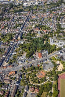 Aerial view, measure north-south green link, playground Kita St.Anna to Dortmunder Straße, Hamm,