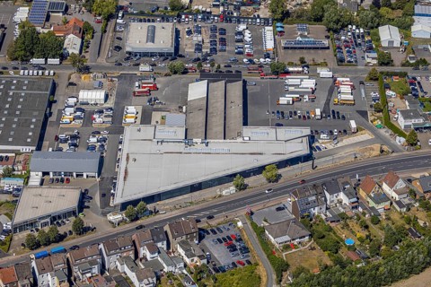 Aerial view, Dortmunder Strasse industrial estate, Mercedes-Benz Sales & Service