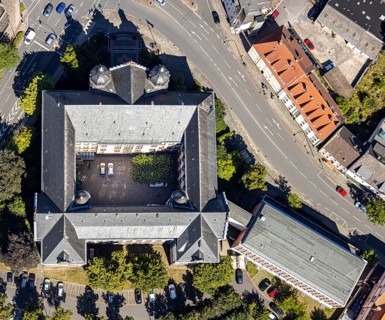 Aerial view, town hall Hamm, former district court building, Hamm, Ruhr area, North