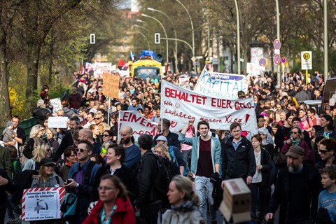 DEU Germany Germany Berlin More than 13, 000 people demonstrated in Berlin city centre on Saturday