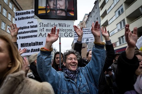 DEU Germany Germany Berlin Demonstration ' March of Women, which was organised by AFD member, the