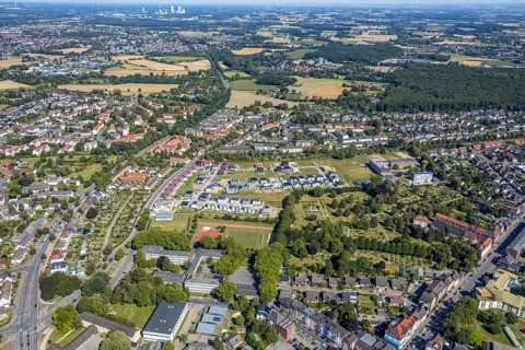 Aerial view, new building area next to Beisenkamp, Ida-Goldstein-Straße - Sophie-Buschkötter-Straße