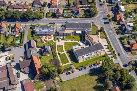 Aerial photo, Seniorenzentrum St. Josef, Katholische KiTa St. Josef, Hamm, Ruhr area, North