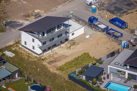 Aerial view, new development area Beisenkamp next to the grammar school Beisenkamp,