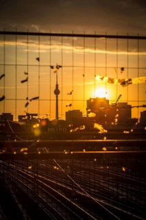 DEU Germany Germany Berlin Sunset on the Warsaw Bridge