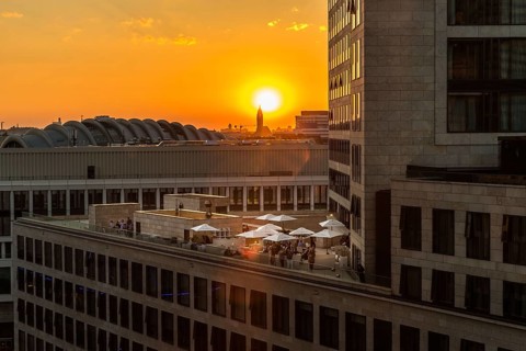 DEU Germany Germany Berlin The Waldorf Astoria Hotel in the evening light