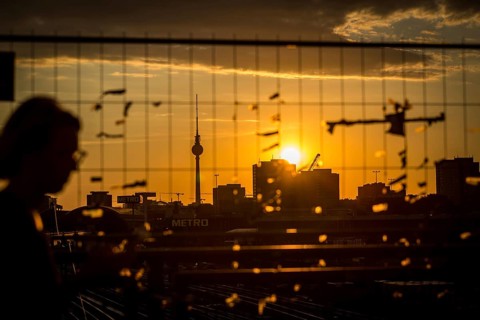 DEU Germany Germany Berlin Sunset on the Warsaw Bridge