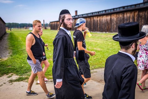 POL Poland Poland Auschwitz-Birkenau Orthodox Jews visit the Auschwitz-Birkenau camp