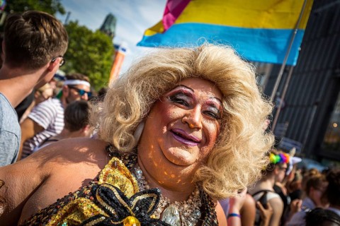 DEU Germany Germany Berlin Scenes of the Christopher Street Day CSD on a hot Saturday . Older