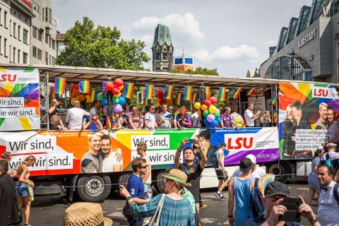 DEU Germany Germany Berlin Scenes of the Christopher Street Day CSD on a hot Saturday . The LSU