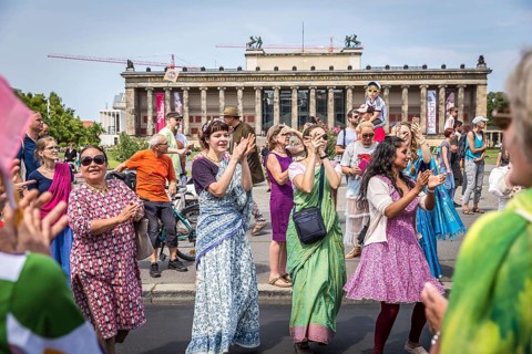 DEU Germany Germany Berlin A rally of the Hare Krishna sect in Mitte