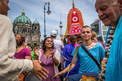 DEU Germany Germany Berlin A rally of the Hare Krishna sect in Mitte