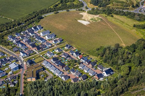 Aerial view, new development area Heinrich-Wätermann-Straße - Am Wevelshof - Homann-Weg, Op der